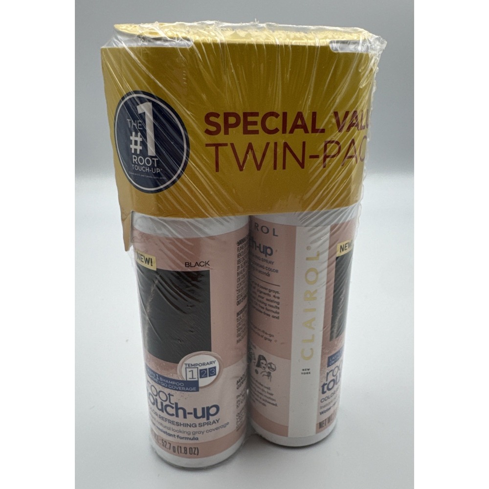 2PK Clairol Root Touch Up Color Refreshing‎ Spray BLACK 1.8 OZ EACH NEW